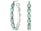 Oblong Turquoise Inlay Hoop Earring