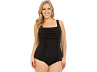 Plus Size Shirred Tank One-Piece