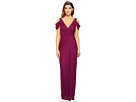 Cold Shoulder Rouched Stretch Tulle Dress with Beaded Details