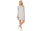 Crepe Non Brushed Fleece Sweater Dress w/ Pleated Bottom