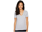 Short Sleeve Solid V-Neck Jersey Tee