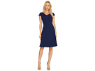 Stretch Crepe Drape Neck Dress