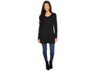 Slub Jersey Shirred Asymmetrical Hem Long Sleeve Tunic