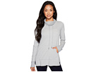 Heather Stripe Jersey Cowl Neck Pullover with Kangaroo Pocket