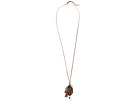Leather Necklace w/ Tassels, Charms & Large Semi Precious Stone