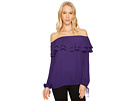 Short Sleeve Ruffle Peasant Blouse