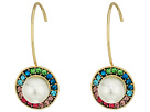 Multicolor Stone and Pearl Drop Earrings