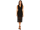 All Over Lace Deep-V Midlength Dress