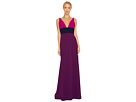 V-Neck Color Block Gown