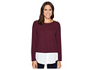 Textured Twofer Top with Buttons