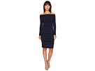Ponte Off Shoulder Tucked Dress