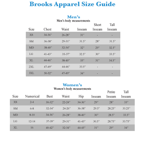 brooks running shorts size chart