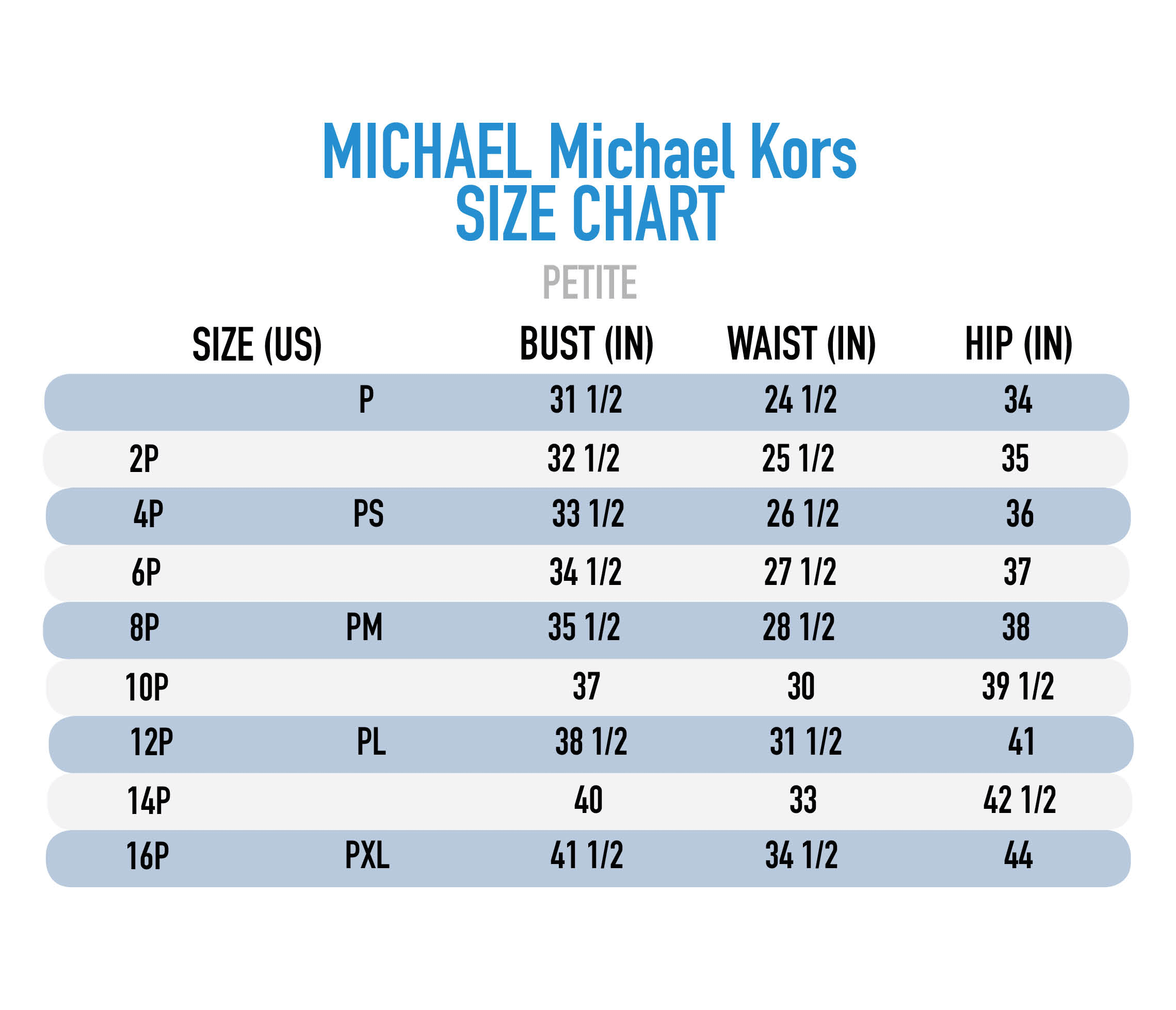 mk belt bag size chart