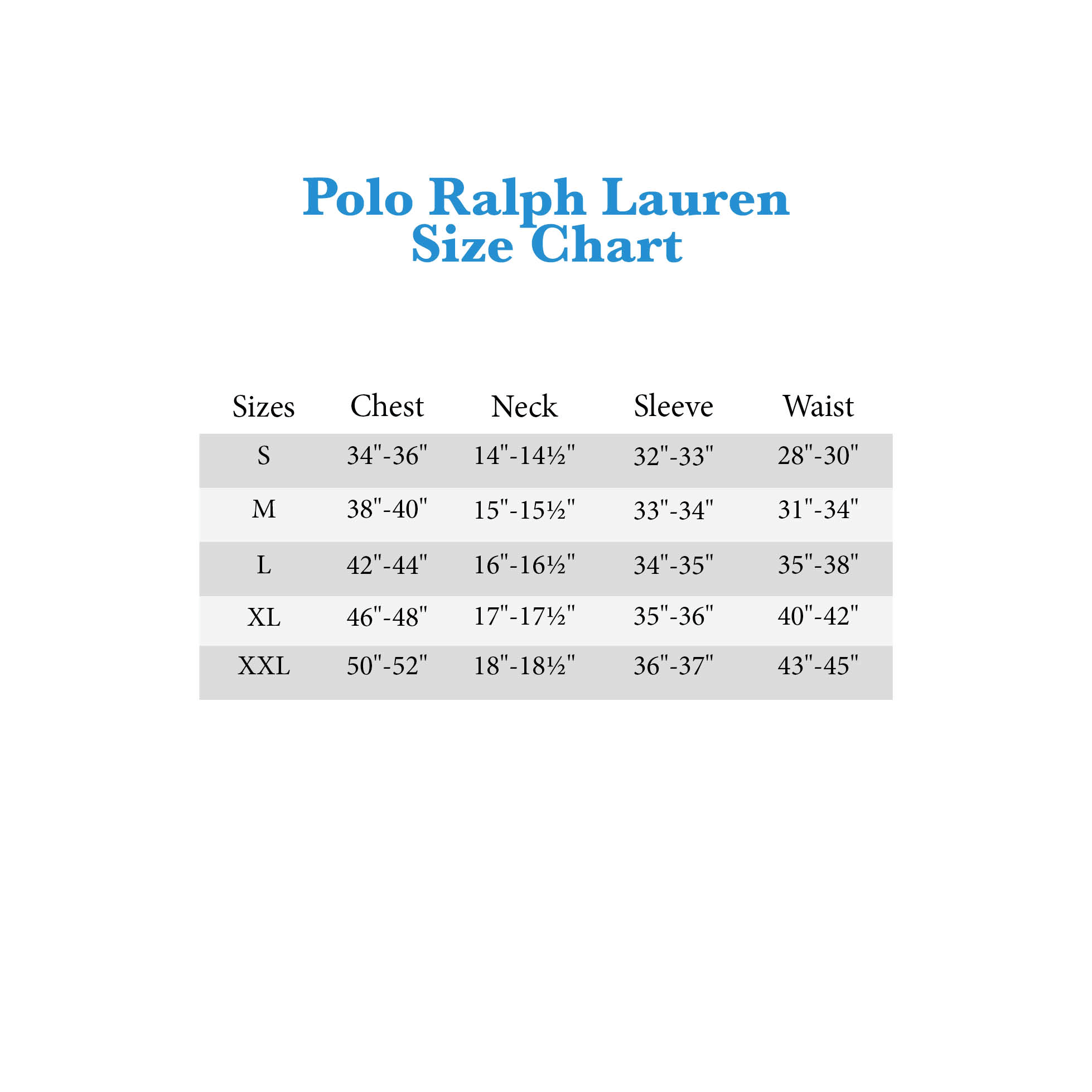 ralph lauren 3t size chart