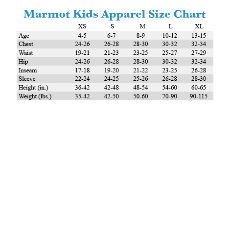 north face youth size chart