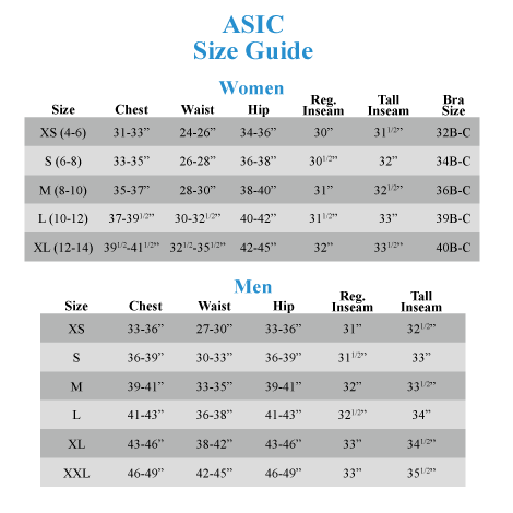 nike size compared to asics