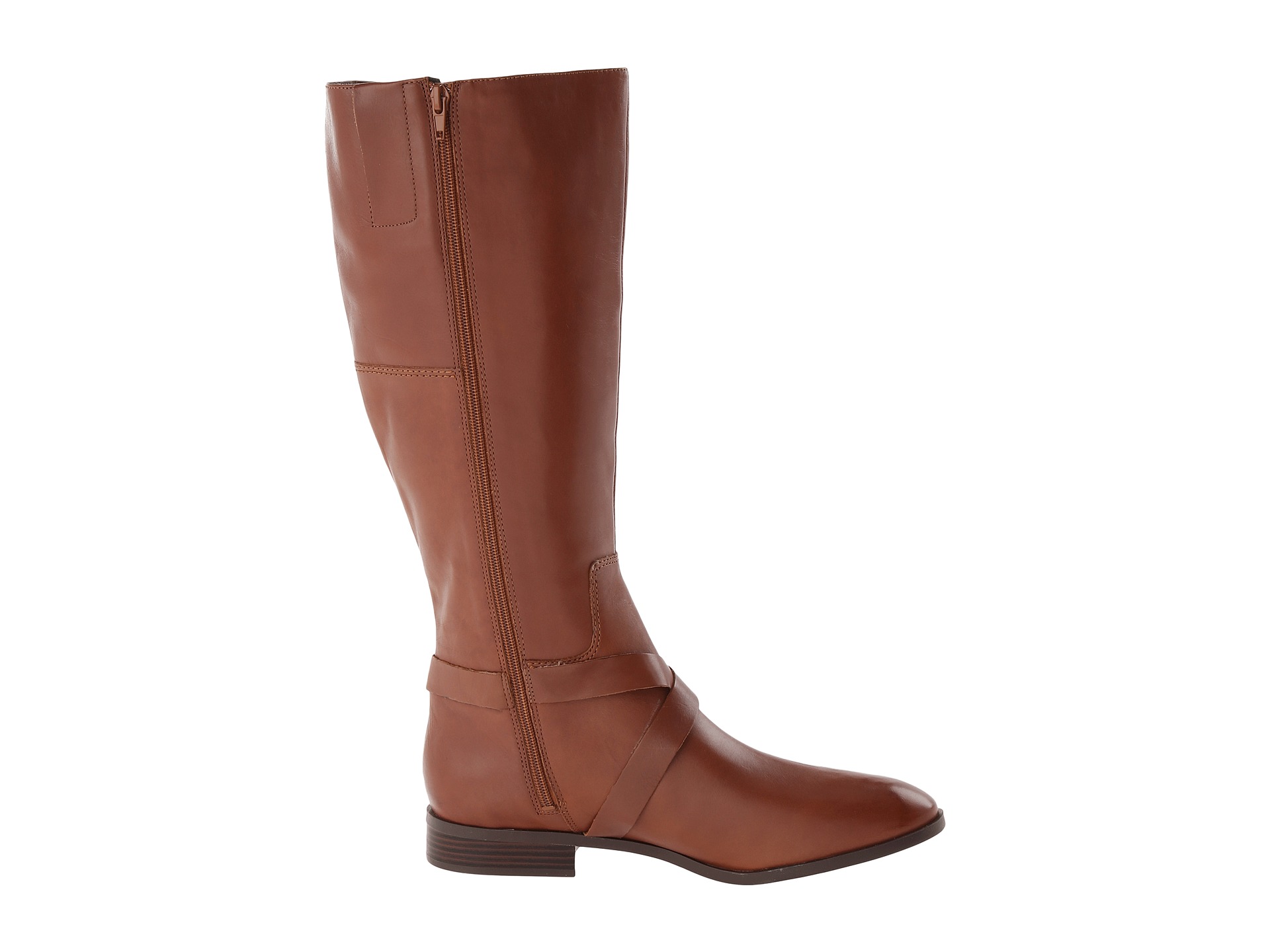 Nine West Blogger Wide Calf Dark Natural Leather | Shipped Free at Zappos