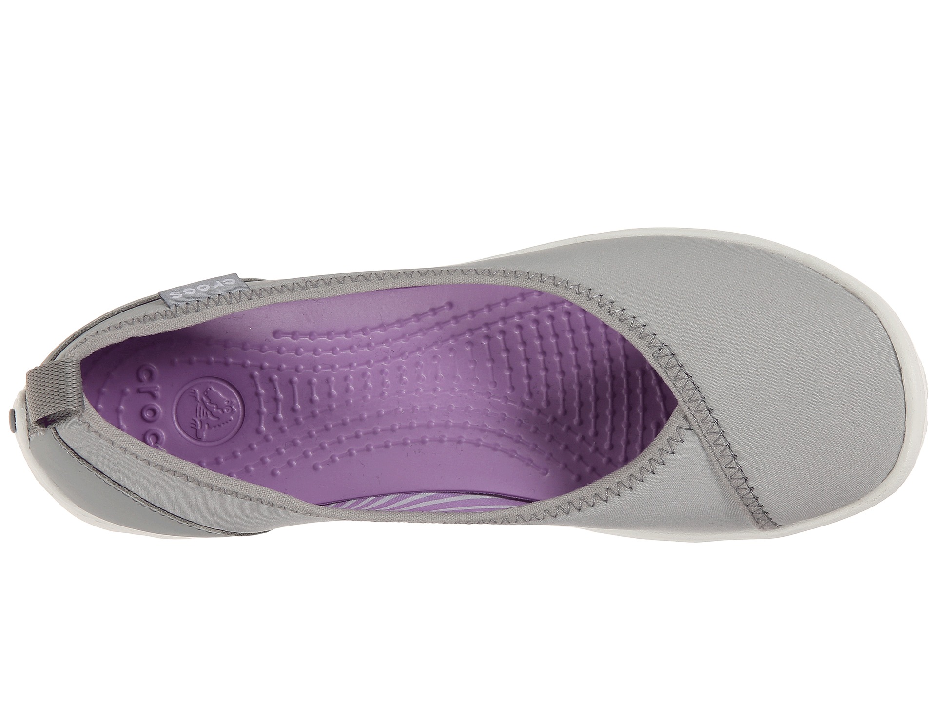 Crocs Duet Busy Day Flat Light Grey/White - Zappos.com Free Shipping