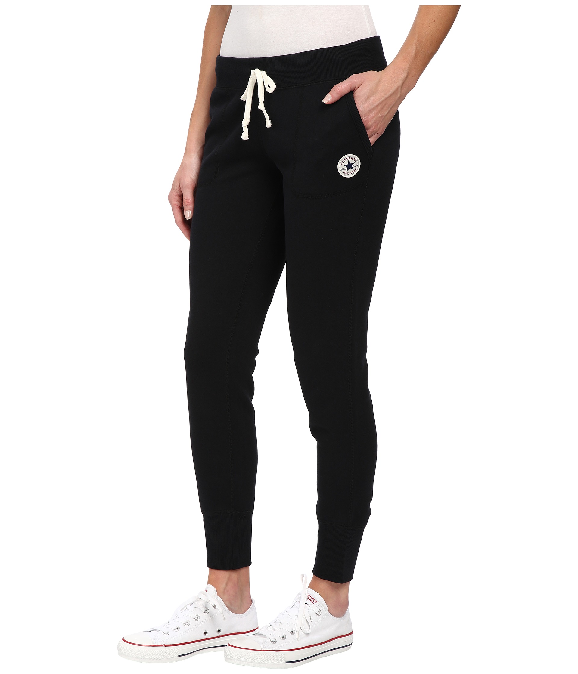 Converse Global Fit Core Signature Fleece Pants Black - Zappos.com Free Shipping BOTH Ways