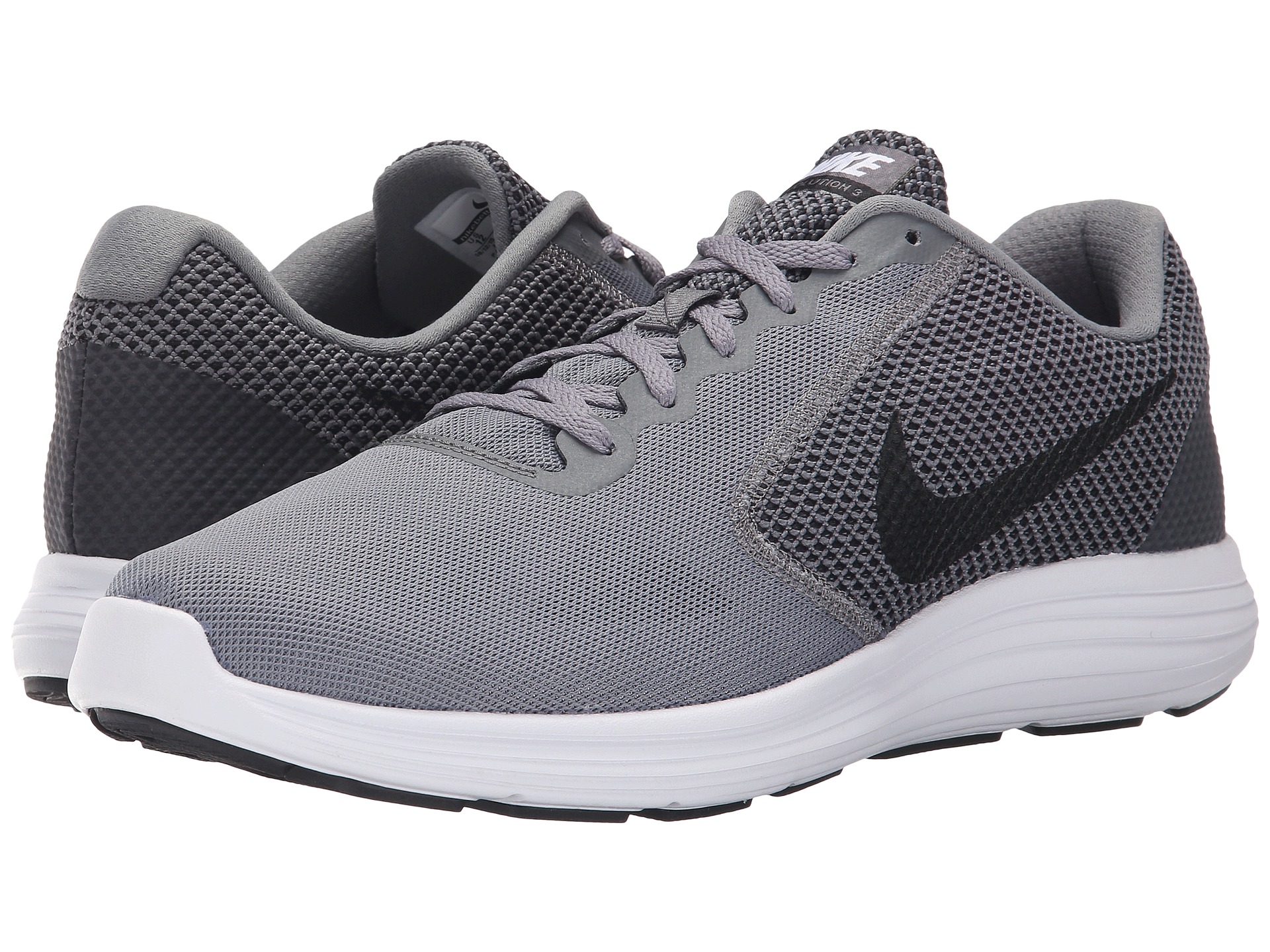 Nike Revolution 3 Cool Grey/White/Black - Zappos.com Free Shipping BOTH ...